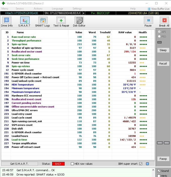 Жорсткий диск Hitachi 120 Gb