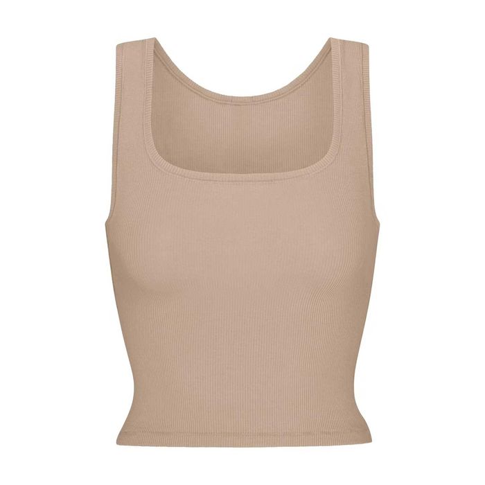 Майка SKIMS Cotton Rib Tank Black , Grey , Latte , Navy , Marble