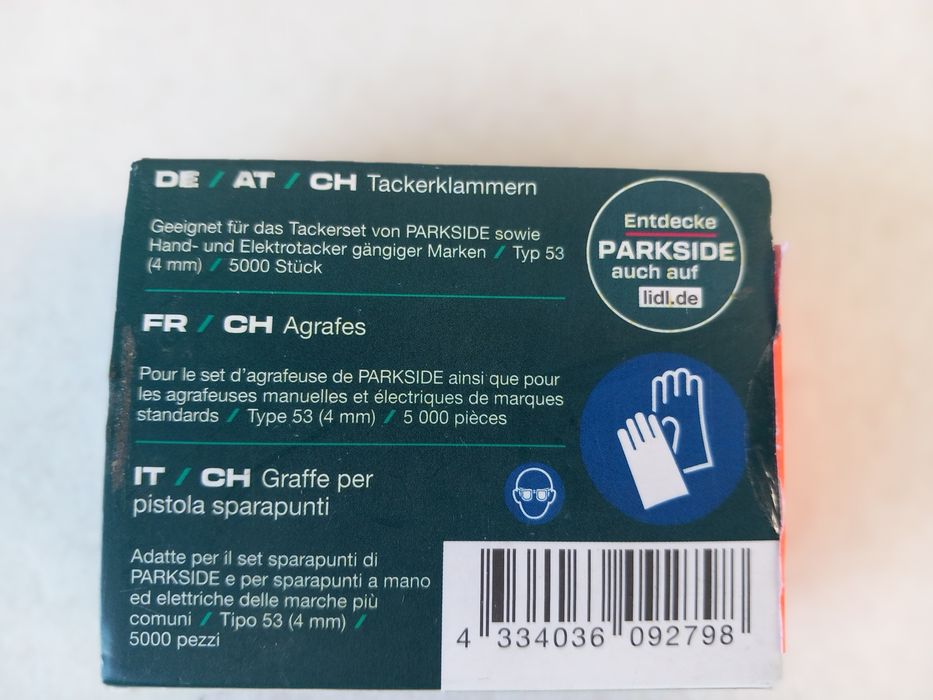 Zszywki Małe TYP 53 4mm 5000szt PARKSIDE