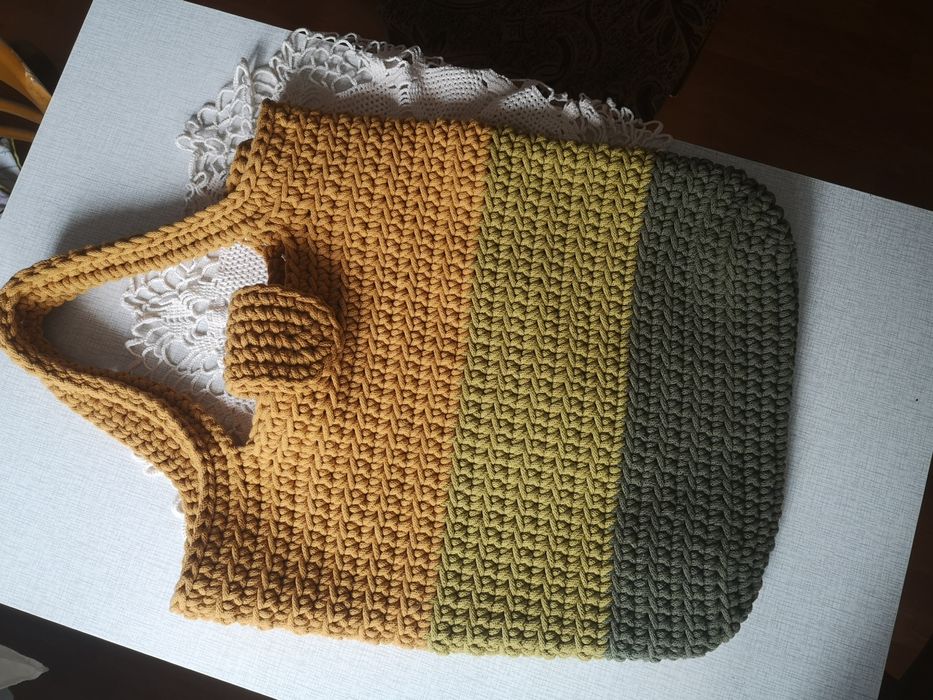 Super maxi torba boho szydełkowania handmade 70cmx48 cm