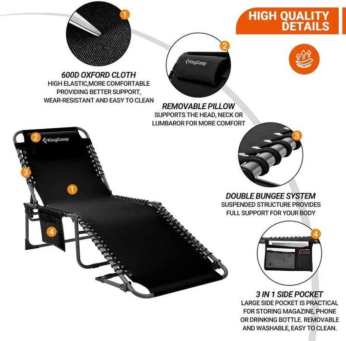 Nowy leżak ogrodowy / 2szt / leżanka / szezlong / przenośny !9392!