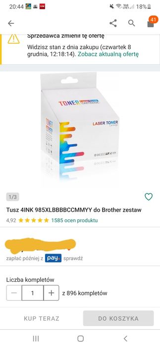 Tusze, tonery  do drukarek Brother