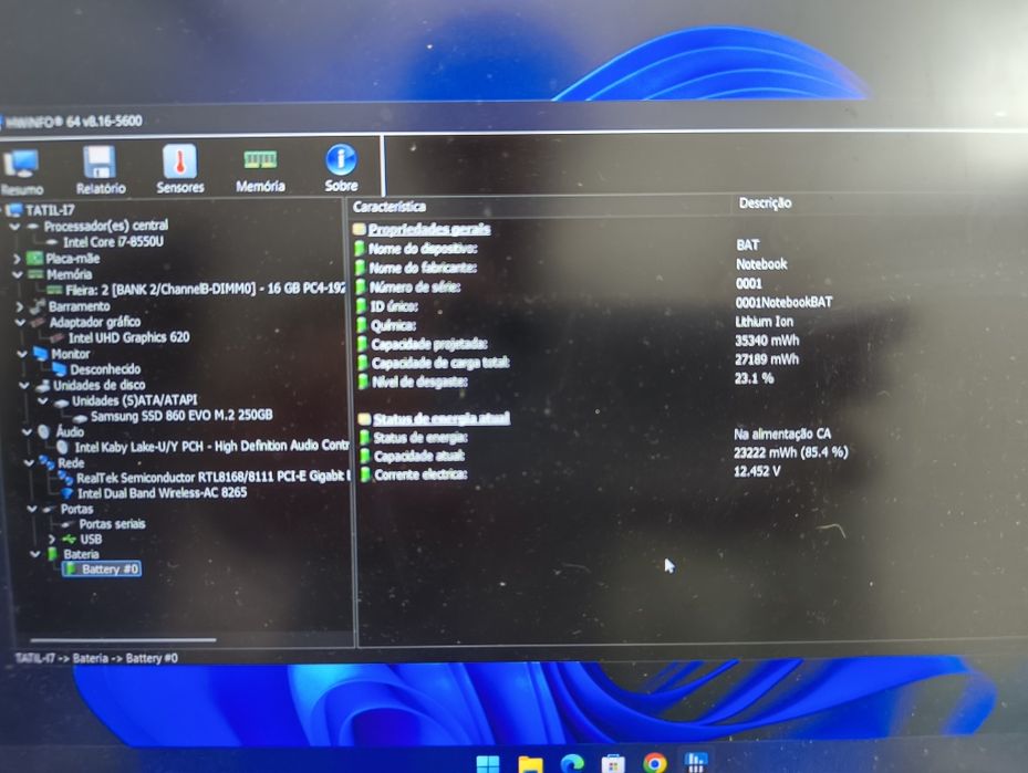 Clevo N13xWU i7-8550u 8gb DDR4 -256Gb nvme + 500Gb HDD