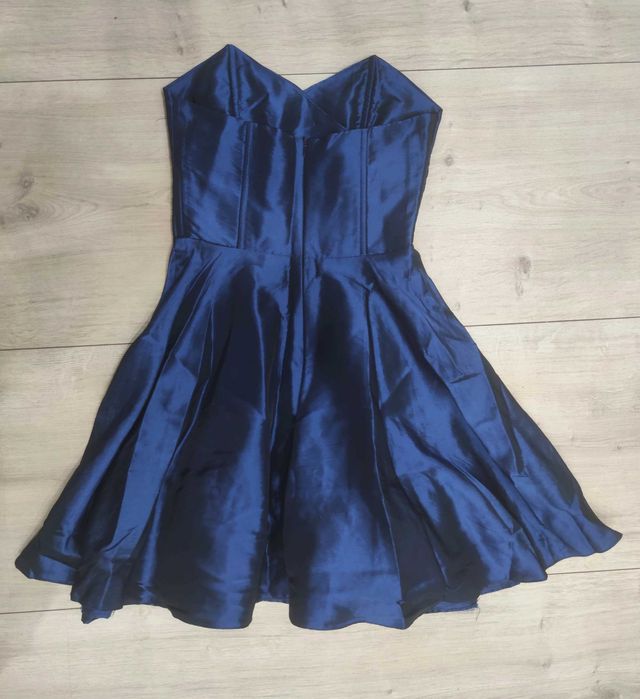 LOVE satynowa gorsetowa sukienka XS/S