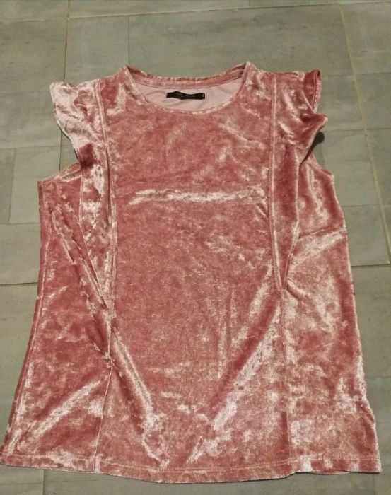 Bluzka elegancka welur różowa Mohito S 36 święta