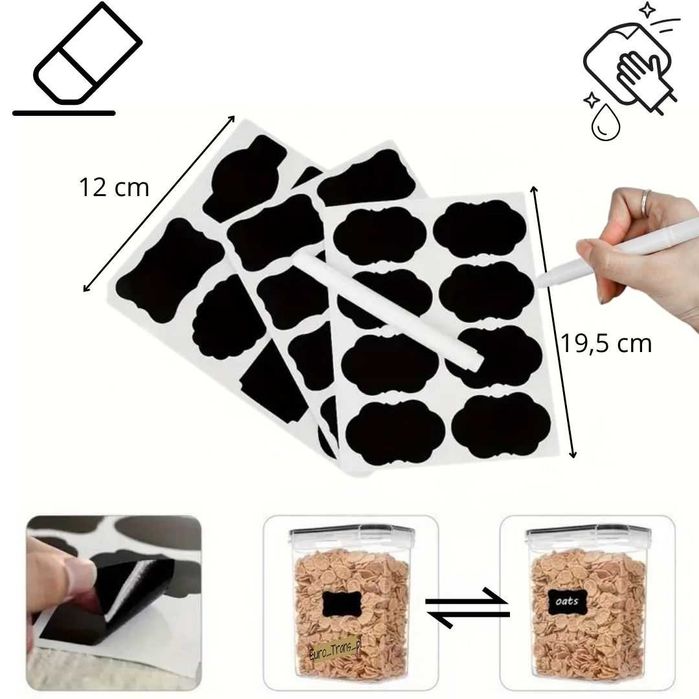 ZESTAW 24 POJEMNIKÓW NA ŻYWNOŚĆ - na Przyprawy, Makaron, Płatki