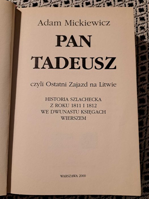 Pan Tadeusz - Adam Mickiewicz