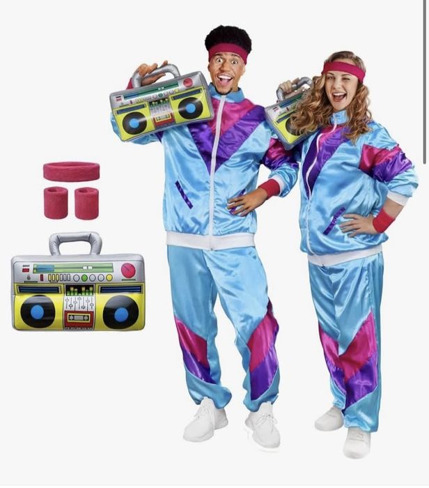 Strój dres w stylu lat 80 disco M