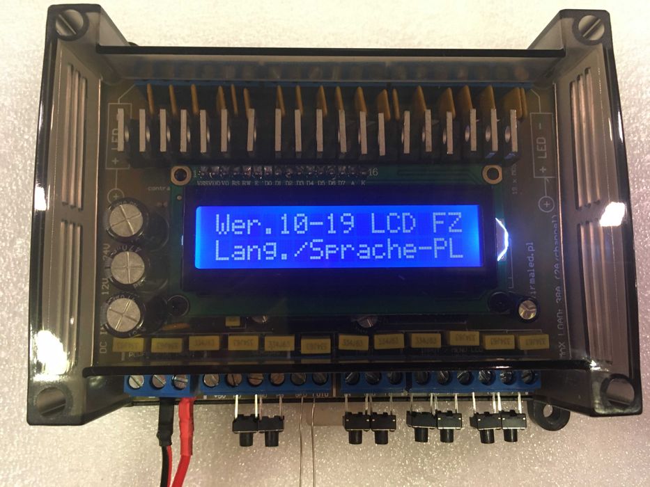 Sterownik schodowy LED 10-19k LCD FZ (FOTO)+ czujki Sharp + maskownice