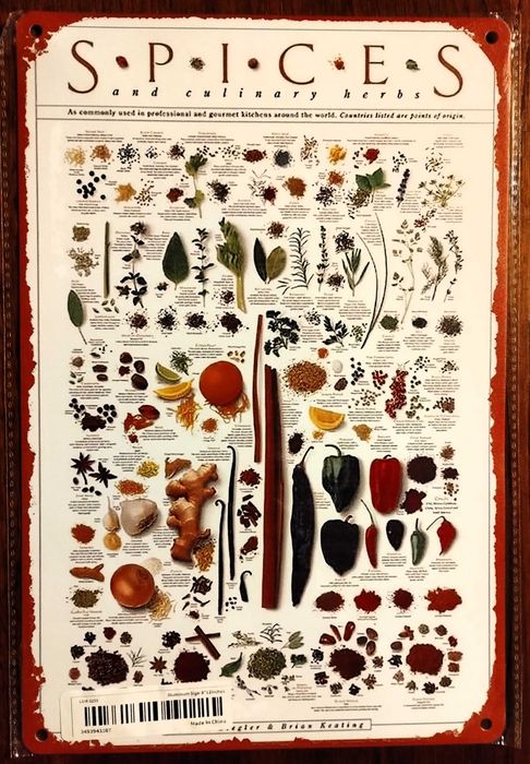 Placa Metal Ilustrativa Pimentas, Malguetas Pimentões 20 X 30 cm