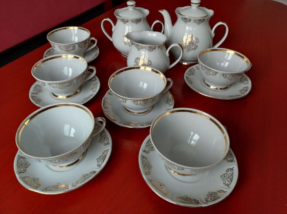 Шикарний чайний сервіз КремГес новий, золото горить, ручний розпис
