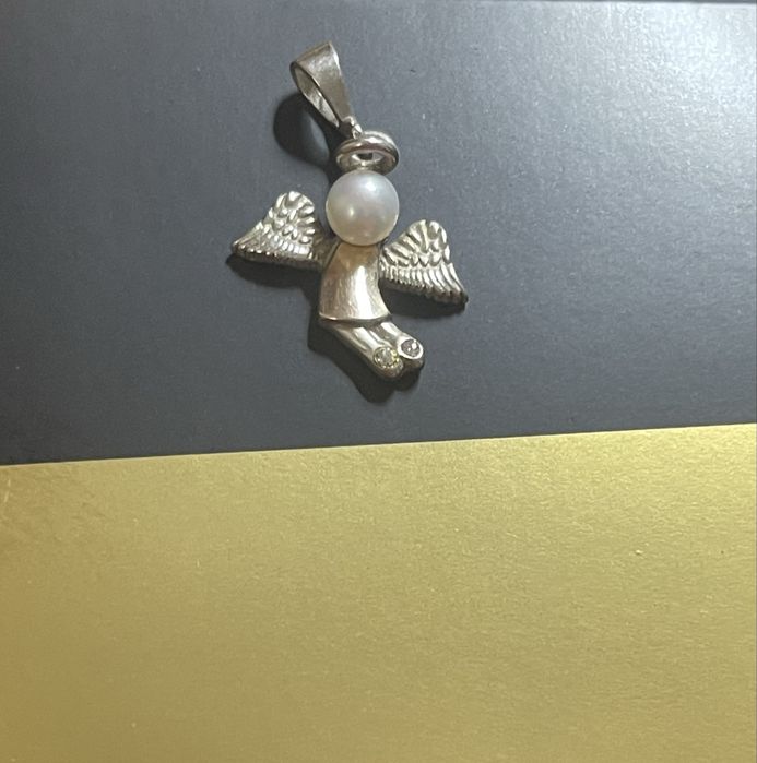 Ангелочек подвеска кулон серебро