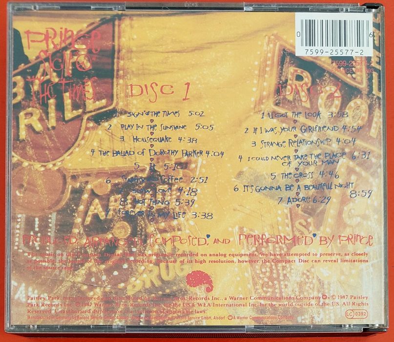 Duplo CD Sign O' The Times - PRINCE