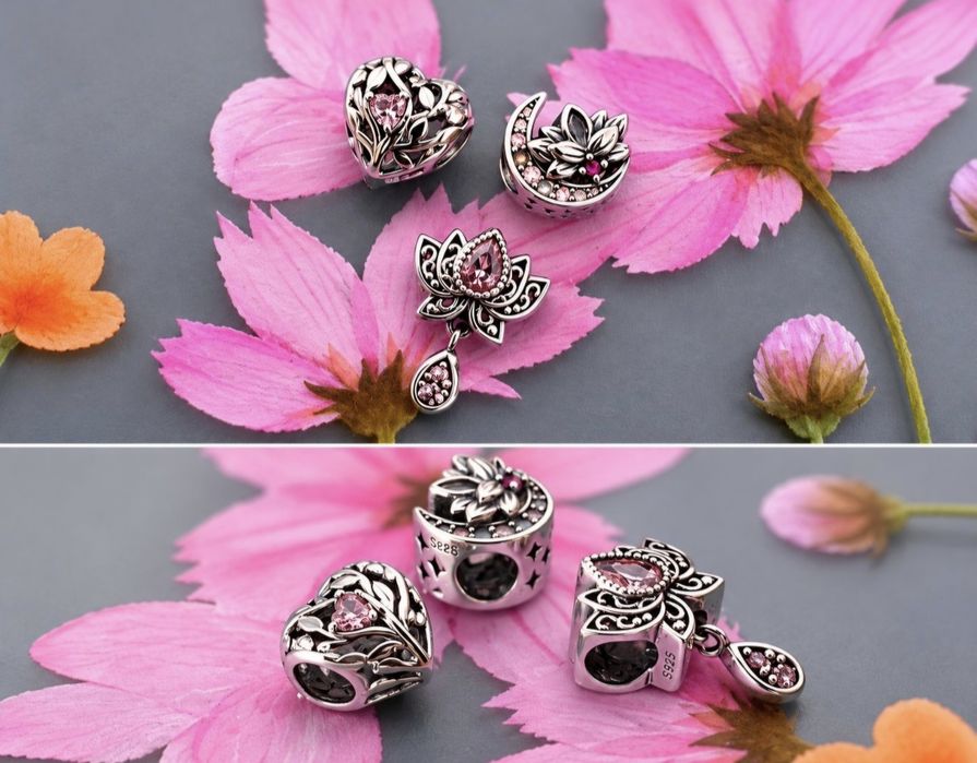 3x charms nowe zawieszki srebrne do bransoletki