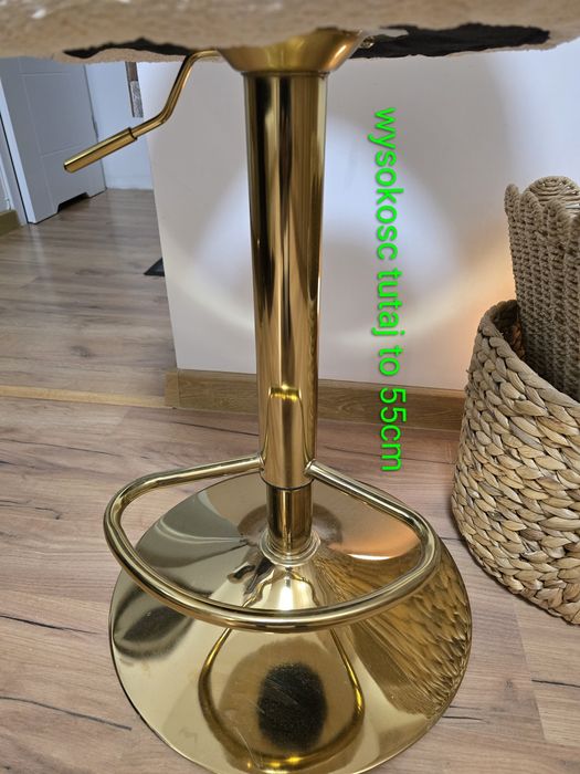 Elegancki hoker regulowany biało-złoty Nowy