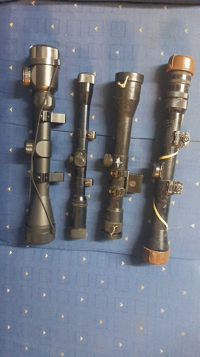 Four rifle scopes