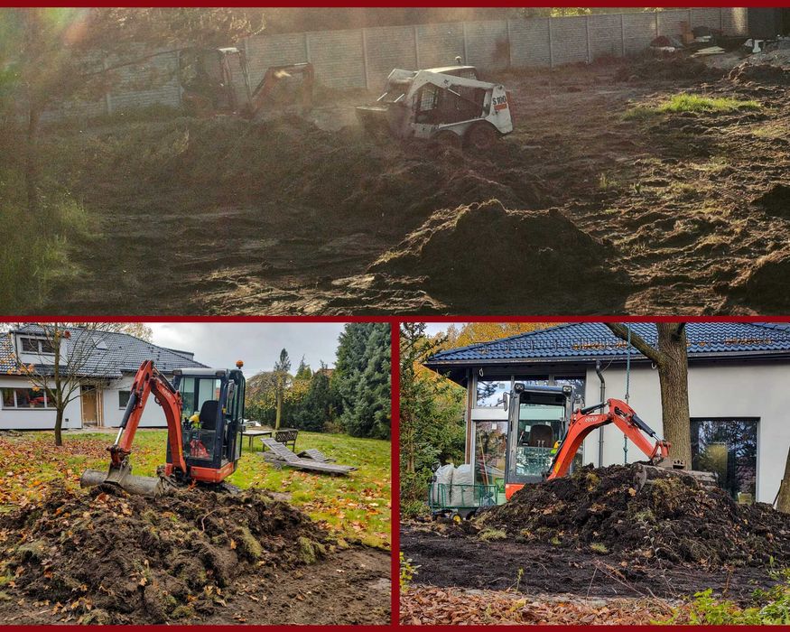 Prace ziemne Trawniki Ogrody Wod-Kan Drenaże Karczowanie Rekultywacja