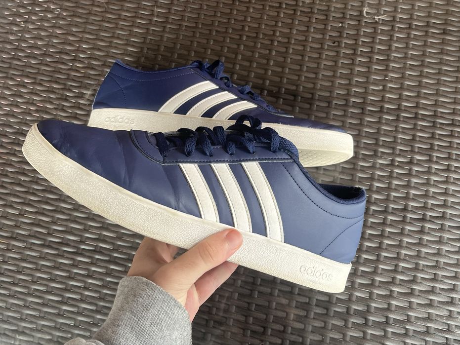 Adidas Courtset Sneakers Navy Blue White Stripes - Size UK 11 / EU 46