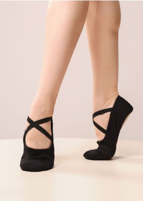 Балетки PIROUETTE кирза, чешки, чорний, 36