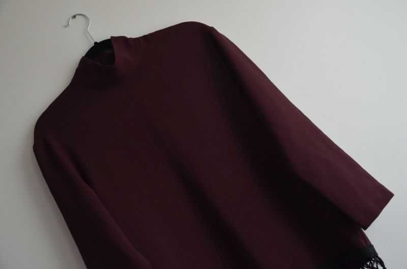 ZARA elegancka bluzka okazjonalna burgund bordowa S / M 38 40