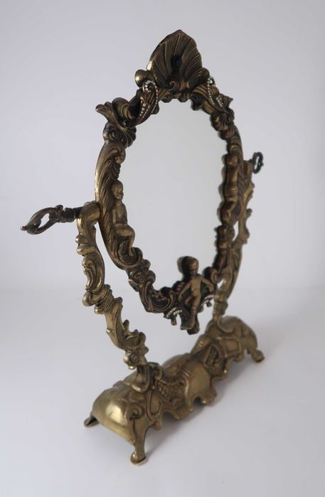 Espelho de mesa Arte Nova em bronze