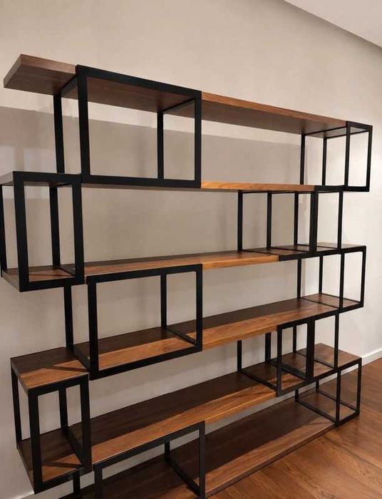 Estante Modular Premium em Nogueira Maciça