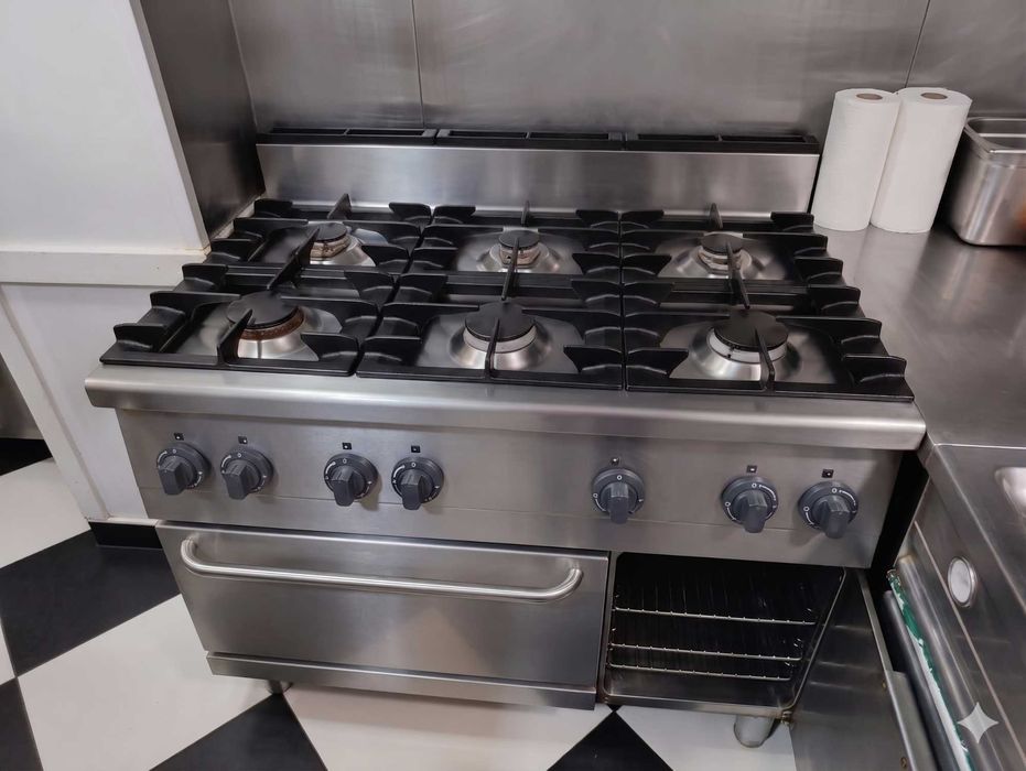 Fogão a gás com 6 queimadores + forno (COM GARANTIA)