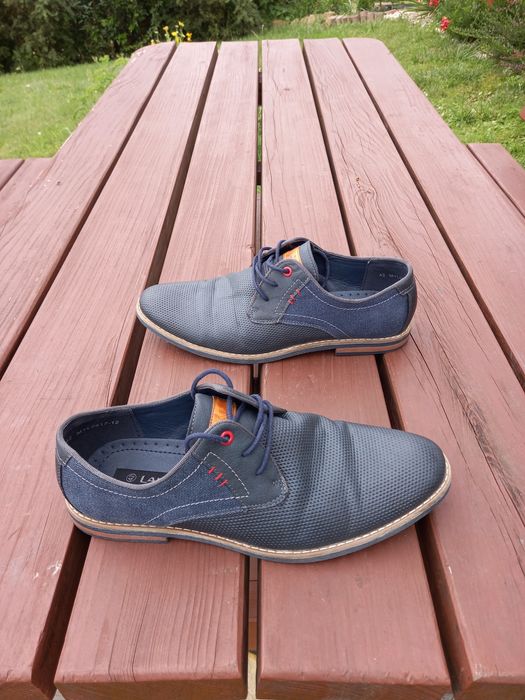 Półbuty, buty garniturowe Lanetti, granatowe, jak nowe