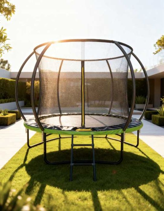 TRAMPOLINA OGRODOWA dla dzieci 244cm NOWA bezpieczna drabinka