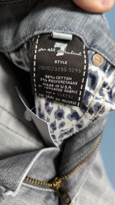 7 for all mankind Spodnie Męskie Wygodne Jeansowe Dżinsowe Szare 27