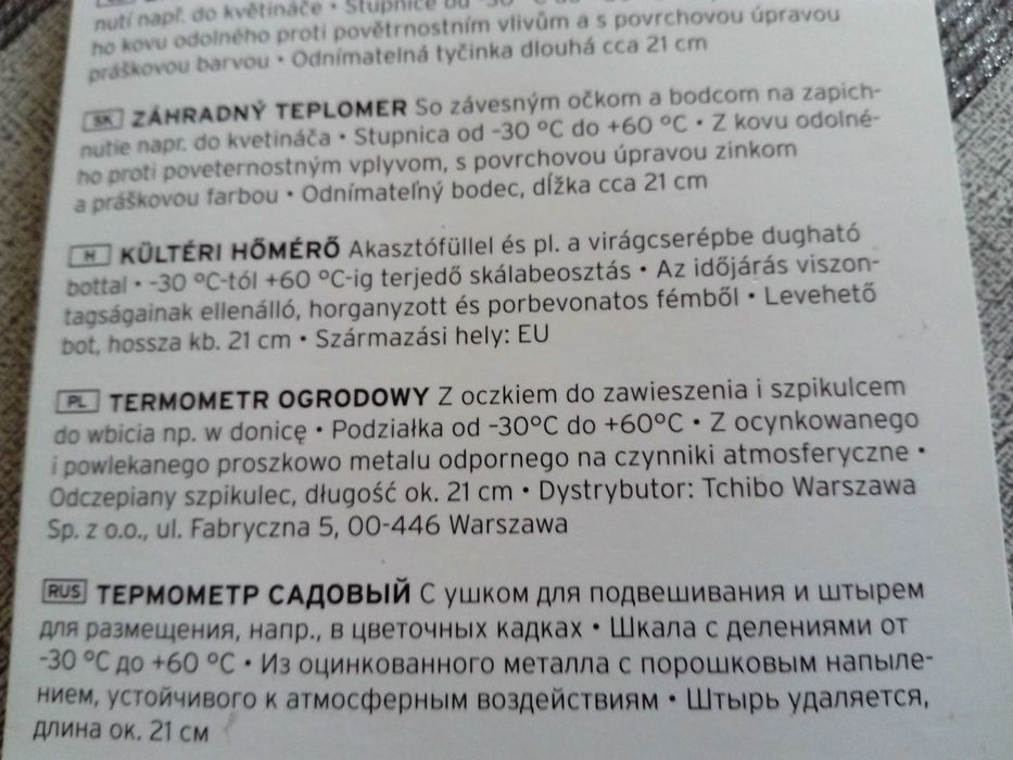 ciekawy gadżet do ogrodu termometr ogrodowy