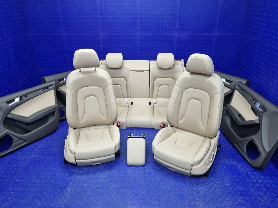 KOMPLET zestaw Foteli Beżowych AUDI A5 8T Lift Sportback OEM | Poznań