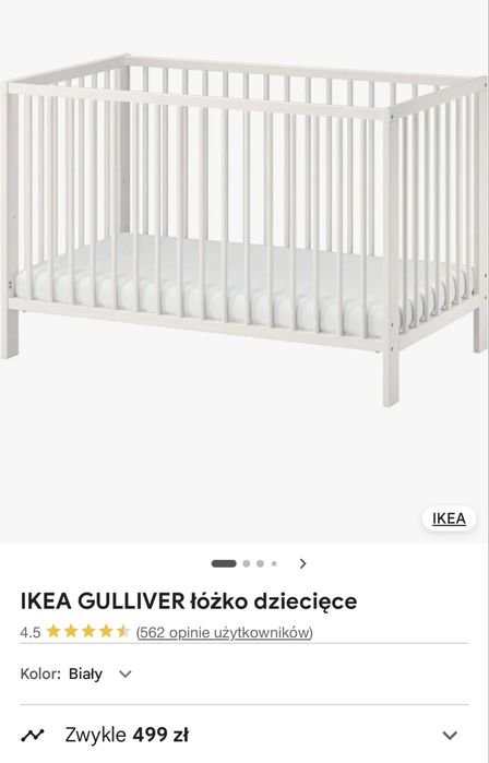 Łóżeczko Gulliver Ikea + barierka boczna