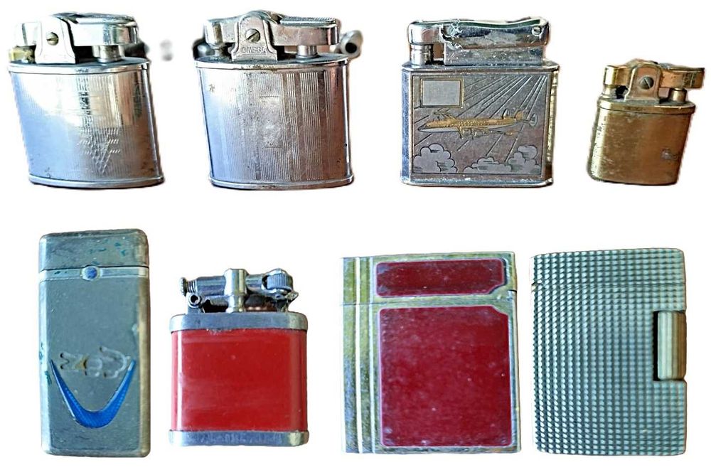 Colecção de Isqueiros Antigos (14) de Mesa e Bolso