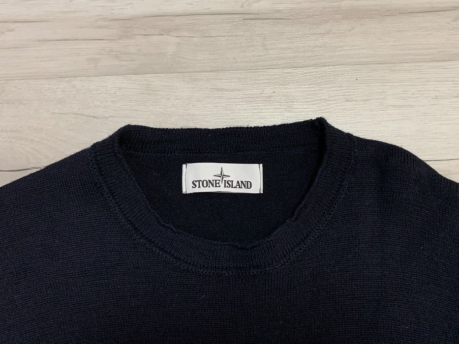 Stone Island_Logo_Patka_Vintage Sweter Sweterek Navy Meski_L