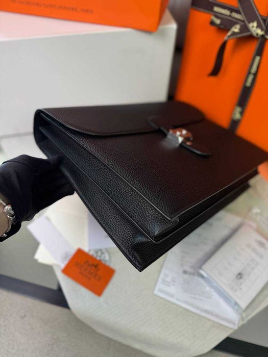Кожаный портфель Hermes Depeches Briefcase офисная сумка портфель c927