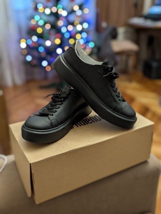 Кеди Kalenda чорні шкіряні 38 (25 см) можливий обмін