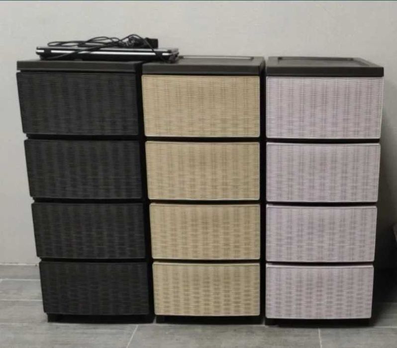 Комод пластиковий для речей шафа полиця тумбочка шухляди стелаж тумба