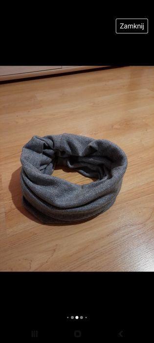 Komplet czapka+komin że srebrną nitką