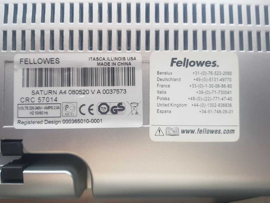 Ламинатор Fellowes Saturn A4  080502 V A 0037573