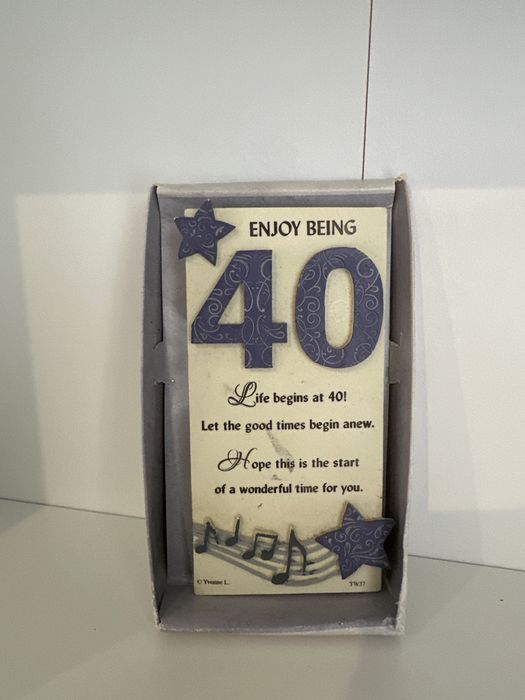 Kartka urodzinowa z masy ceramicznej 40 lat