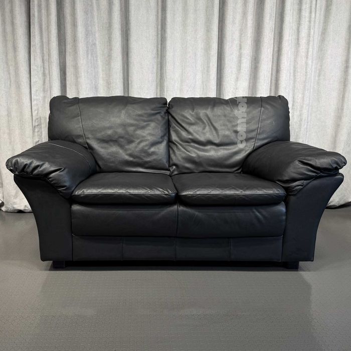 Класичний чорний шкіряний диван-двійка/шкіряні дивани/меблі з Європи