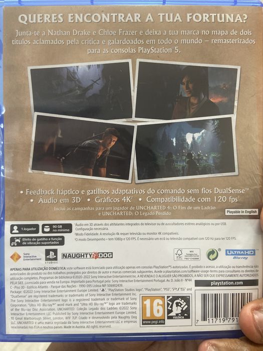 Uncharted ps5 dois em um