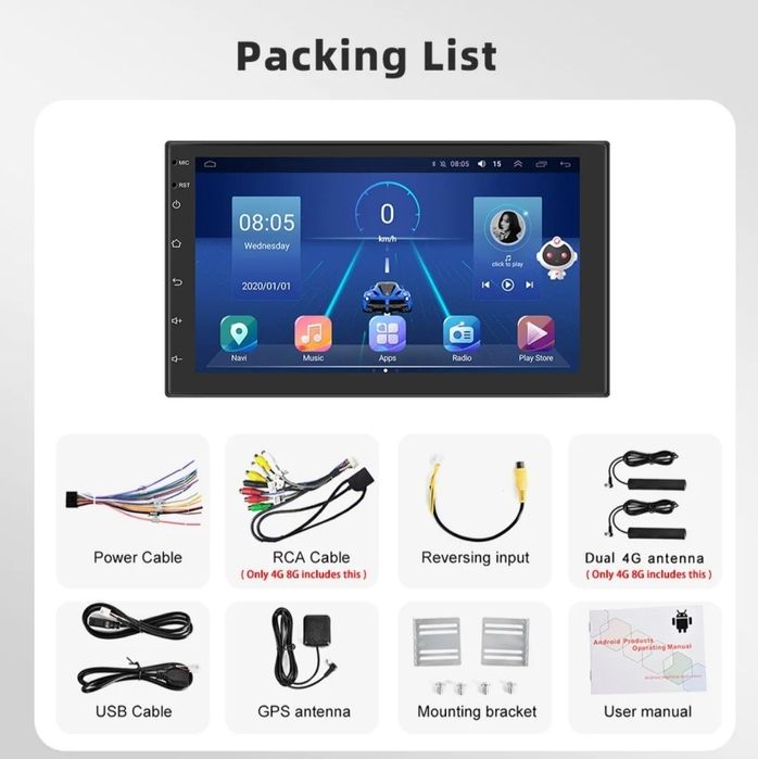 Auto Rádio Android 2din V4Plus