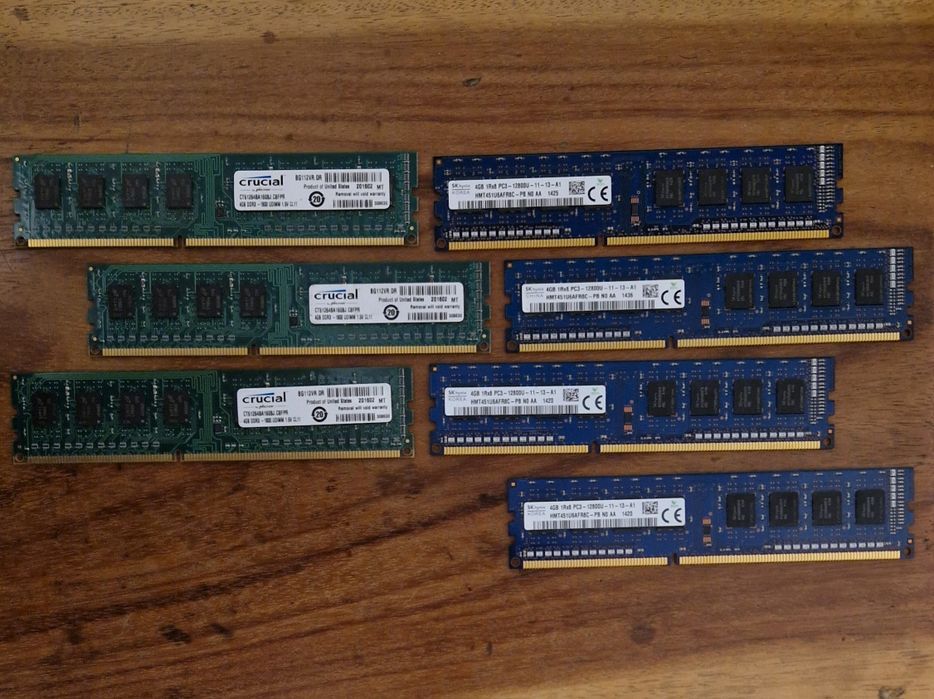 Ram DDR3 4/8/12/16/24/28GB - Crucial e SK Hynix