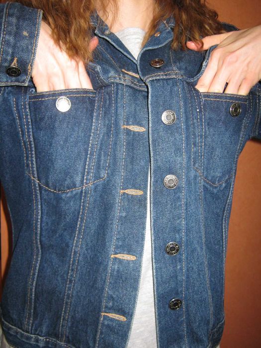Піджак жіночий NLjeans б/в джинсовий короткий розмір 42 синій