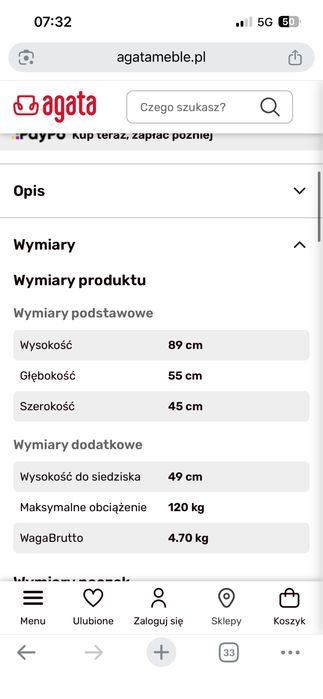 Stół rozkladany + 6 krzesel