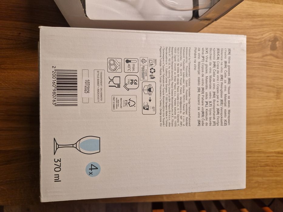 Pepco kieliszki do wina 8 sztuk 370 ml