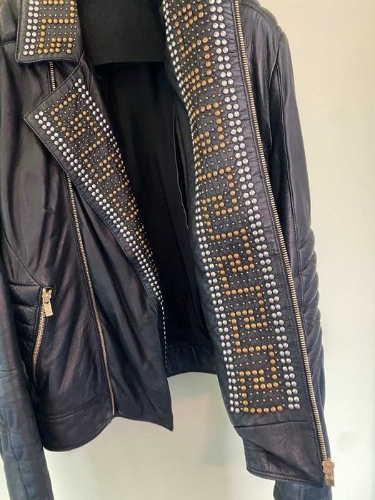 Versace for H&M | Casaco Biker em Pele Genuína | Edição Limitada | Como Novo