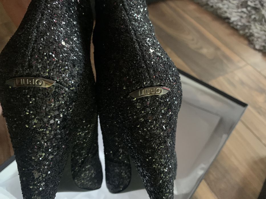 Kozaki brokatowe lju jo brokat botki